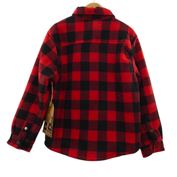 Copper Denim Kids Sherpa Lined Red Buffalo Plaid Shacket Cozy Cabincore Size 7 - Picture 4 of 9
